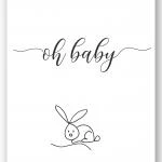Wandbild "oh Baby" mit Hase