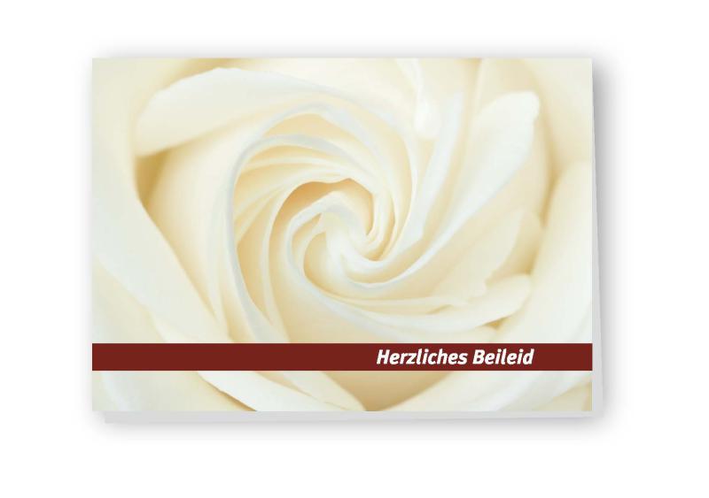 Beileidskarte "Rosenblütenherz"