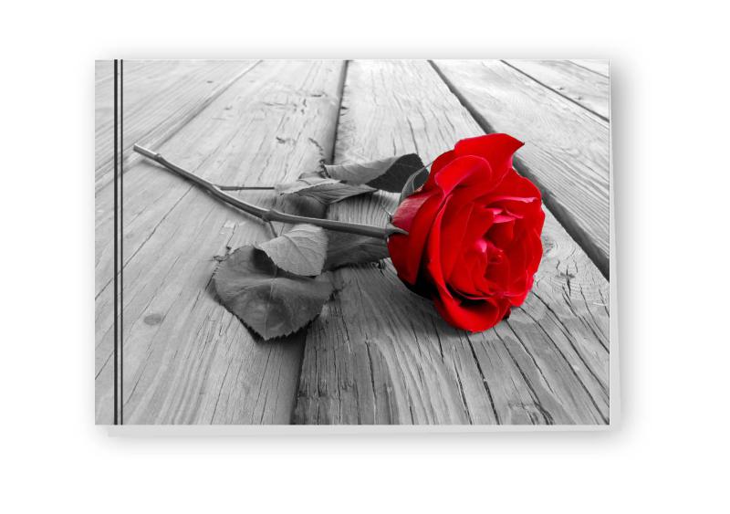 Beileidskarte "rote Rose"