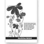 Beileidskarte "gezeichnete Blumen"