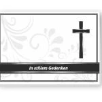Beileidskarte "Kreuz mit Ranke"
