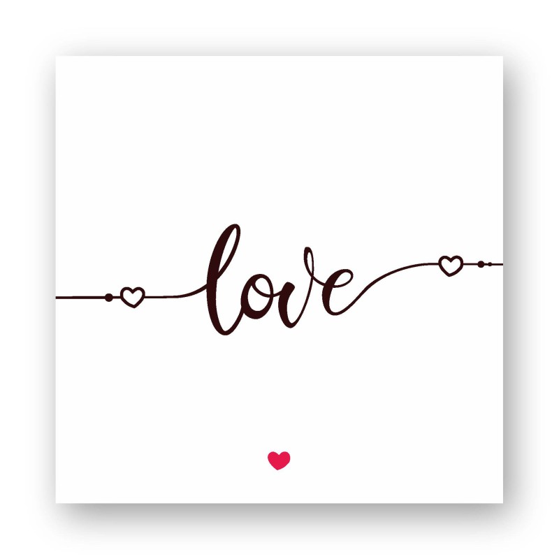 Holzbild "love" mit rotem Herz