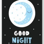 Wandbild good night - hellblau
