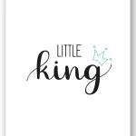 Wandbild little king - türkis