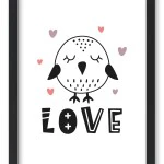 Wandbild "love" bird pastell