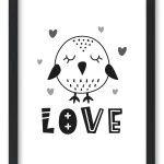Wandbild "love" bird black