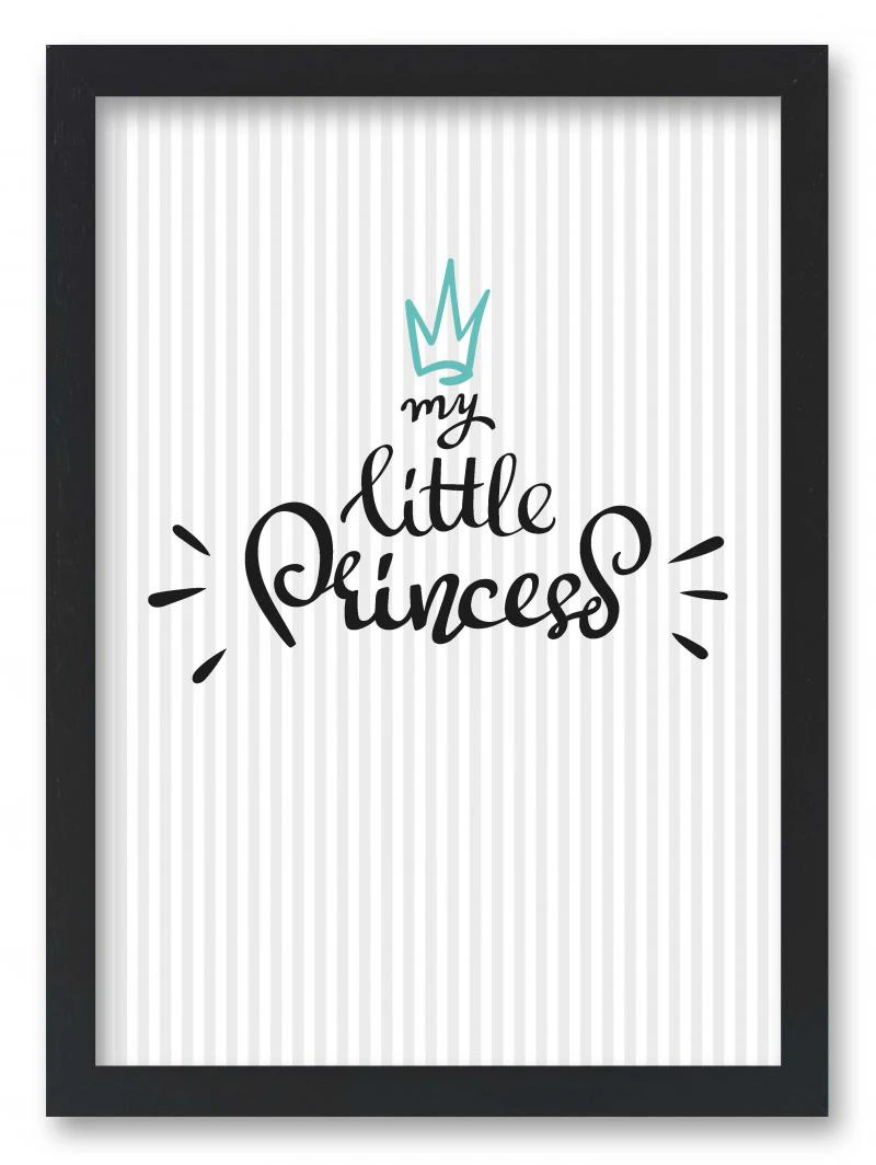 Wandbild "my little princess" stripes grau