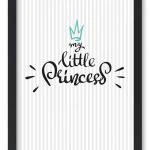 Wandbild "my little princess" stripes grau