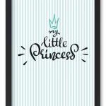 Wandbild "my little princess" stripes türkis